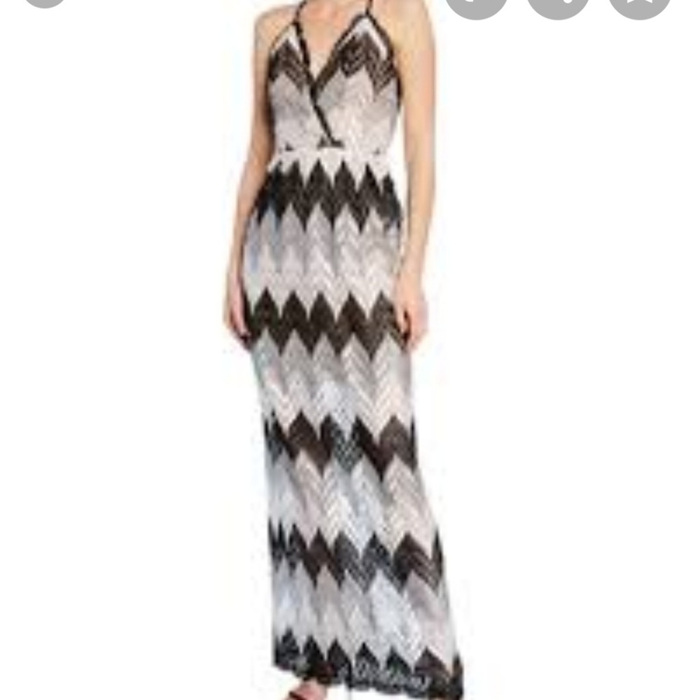 Dress the population Chevron Luca maxi